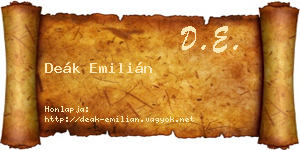 Deák Emilián névjegykártya